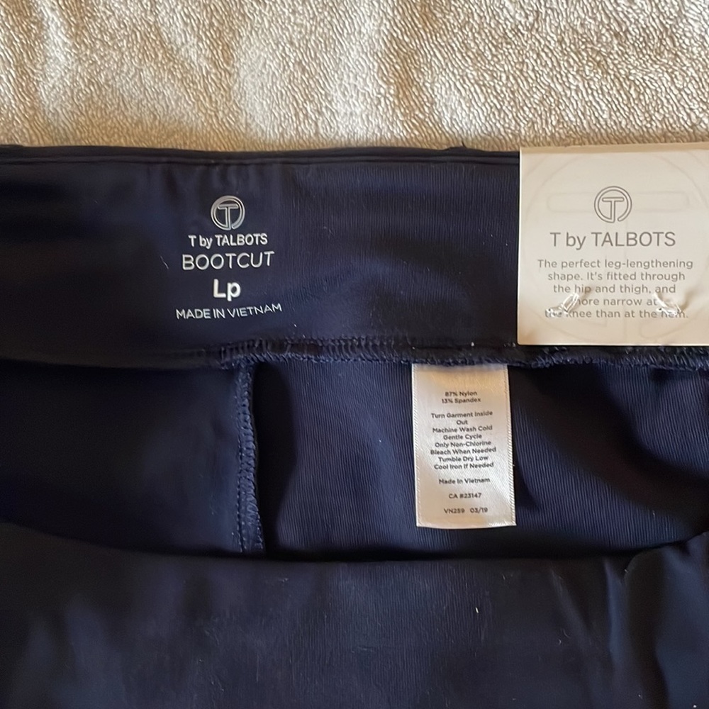 NWT Talbots petite large navy blue bootcut knit pants. - Picture 4 of 4
